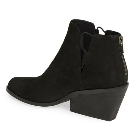 Eileen Fisher Tote Bootie Black Suede Lace Up Side Size 10 - Picture 2 of 13